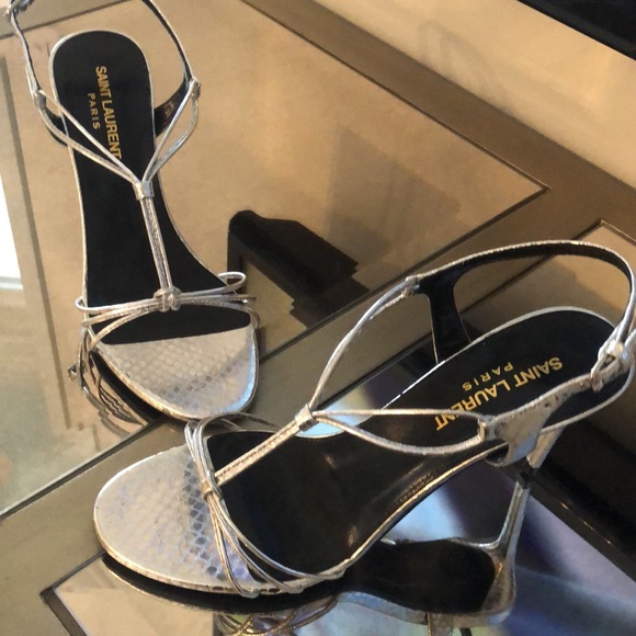 YSL gorgeous silver summer sandals Saint Laurent. Worn 2x - Picture 9 of 17